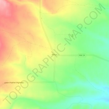Mapa topográfico Piñon, altitud, relieve