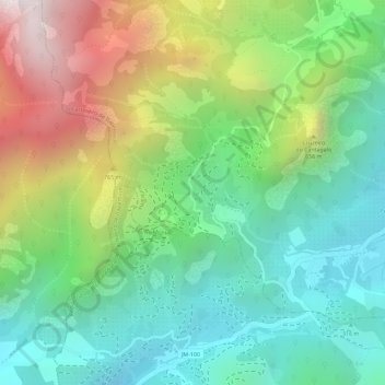 Mapa topográfico Alto Petrópolis, altitud, relieve