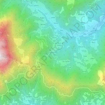 Mapa topográfico Lighezzoli, altitud, relieve