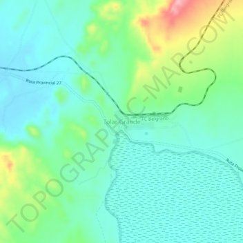 Mapa topográfico Tolar Grande, altitud, relieve