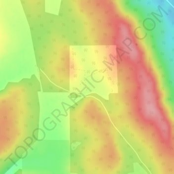 Mapa topográfico Whispering Pines Ranch, altitud, relieve