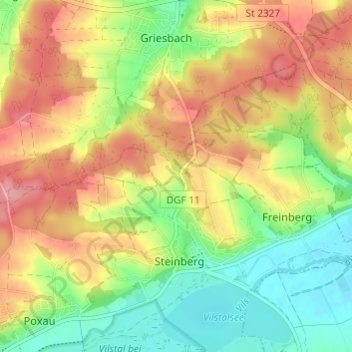 Mapa topográfico Wunder, altitud, relieve
