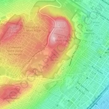 Mapa topográfico Colline de l'Abri, altitud, relieve