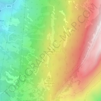 Mapa topográfico Due Pozze, altitud, relieve