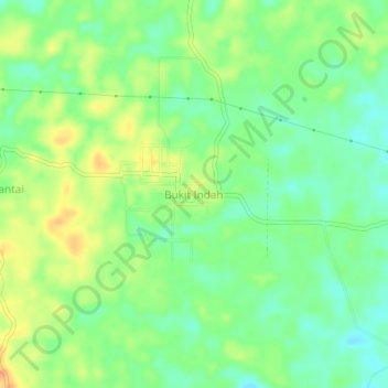 Mapa topográfico Bukit Indah, altitud, relieve