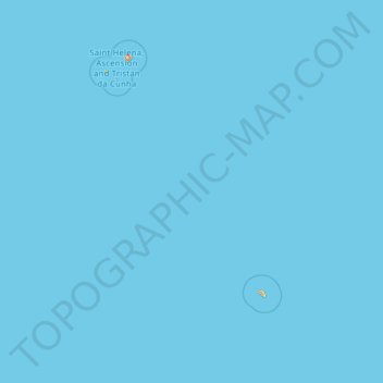 Mapa topográfico Tristan da Cunha, altitud, relieve
