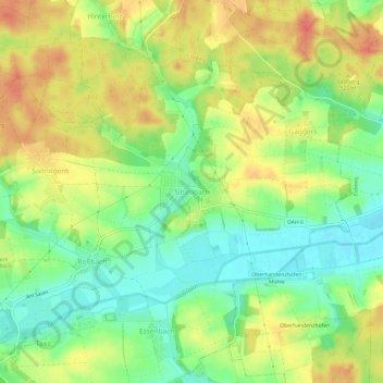 Mapa topográfico Sittenbach, altitud, relieve