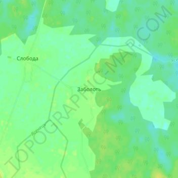 Mapa topográfico Заболоть, altitud, relieve