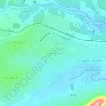Mapa topográfico Nkowankowa, altitud, relieve
