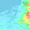 Mapa topográfico Lasem, altitud, relieve