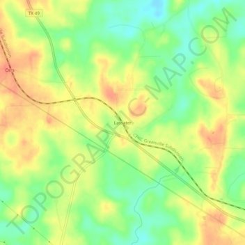 Mapa topográfico Lassater, altitud, relieve