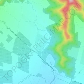 Mapa topográfico Tkhilistskaro, altitud, relieve
