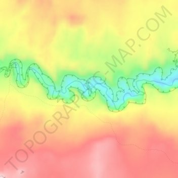 Mapa topográfico Coyote Natural Bridge, altitud, relieve