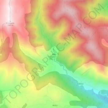 Mapa topográfico Sellui, altitud, relieve