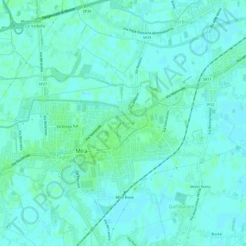 Mapa topográfico Mira Porte, altitud, relieve