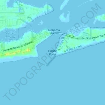 Mapa topográfico Florida Point, altitud, relieve