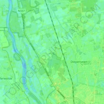 Mapa topográfico Rande, altitud, relieve