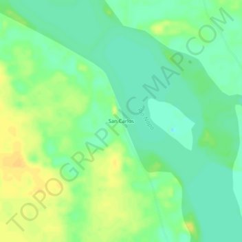 Mapa topográfico San Carlos, altitud, relieve