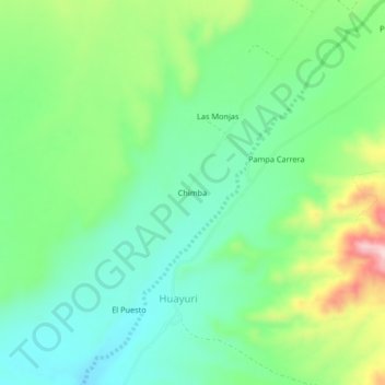 Mapa topográfico Chimba, altitud, relieve