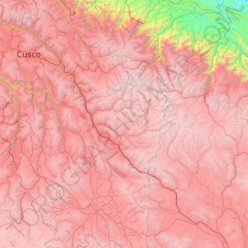 Mapa topográfico Provincia de Canchis, altitud, relieve