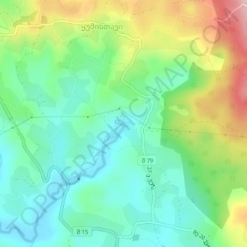 Mapa topográfico Kumi, altitud, relieve
