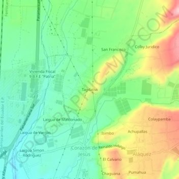 Mapa topográfico Tandalivi, altitud, relieve