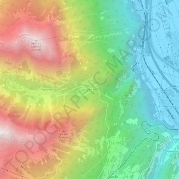 Mapa topográfico Van d'en Bas, altitud, relieve