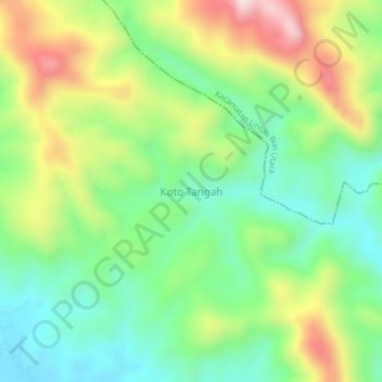 Mapa topográfico Koto Tangah, altitud, relieve