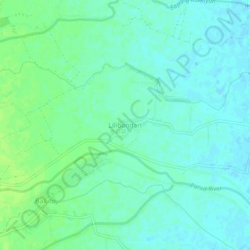 Mapa topográfico Lilibangan, altitud, relieve
