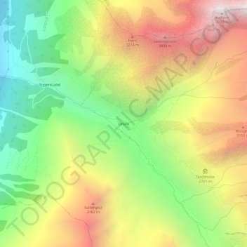 Mapa topográfico Ottafe, altitud, relieve