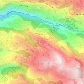 Mapa topográfico Mradieh, altitud, relieve