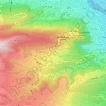 Mapa topográfico Okrokana, altitud, relieve