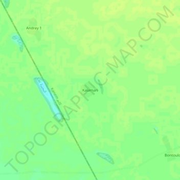 Mapa topográfico Kalamari, altitud, relieve