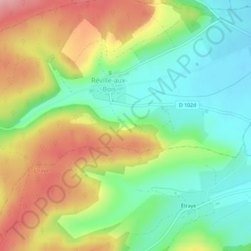 Mapa topográfico Les termes, altitud, relieve