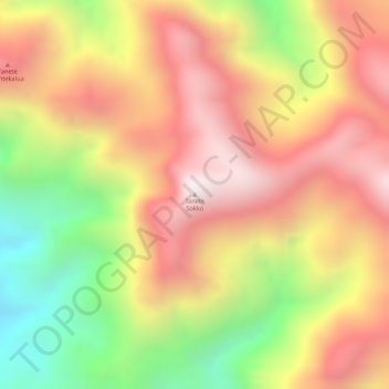 Mapa topográfico Tanete Sokko, altitud, relieve