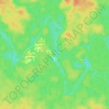 Mapa topográfico Floresta, altitud, relieve