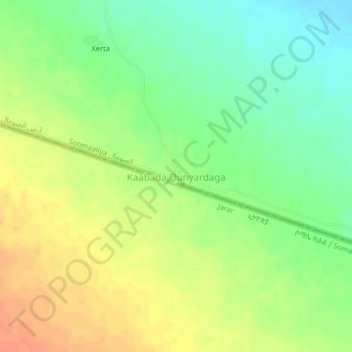 Mapa topográfico Kaabada Qunyardaga, altitud, relieve