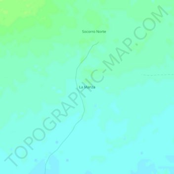 Mapa topográfico La Manza, altitud, relieve