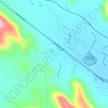 Mapa topográfico Elliot Springs, altitud, relieve