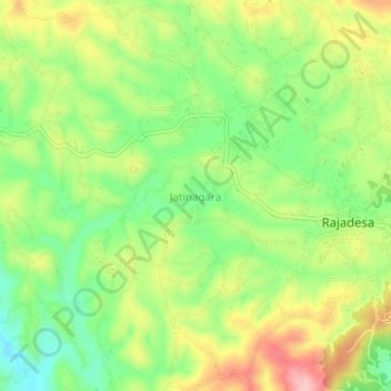Mapa topográfico Jatinagara, altitud, relieve