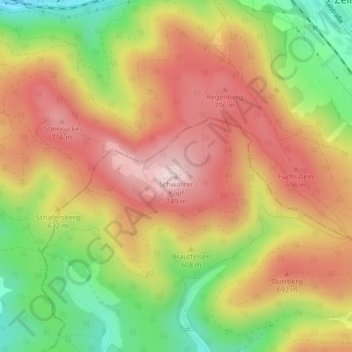 Mapa topográfico Schwarzer Kopf, altitud, relieve
