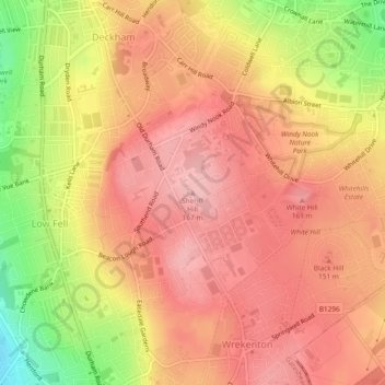 Mapa topográfico Sheriff Hill, altitud, relieve