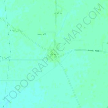 Mapa topográfico Ahmad Nagar, altitud, relieve