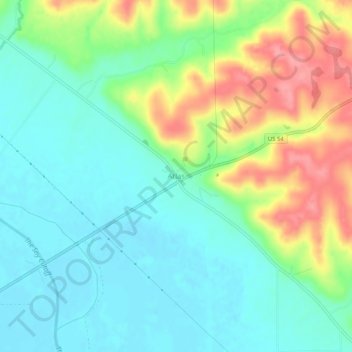Mapa topográfico Atlas, altitud, relieve
