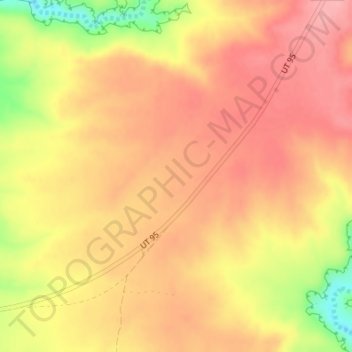Mapa topográfico Harmony Flat, altitud, relieve