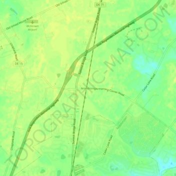 Mapa topográfico Armstrong, altitud, relieve