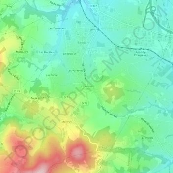 Mapa topográfico La Rivoire, altitud, relieve