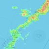 Mapa topográfico Okinawa Island, altitud, relieve
