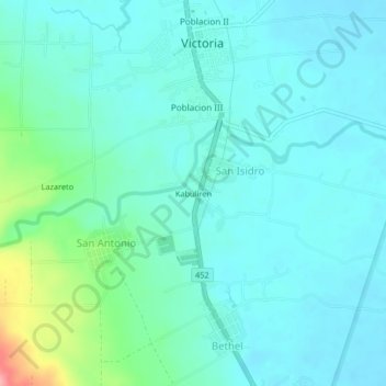 Mapa topográfico Kabuliren, altitud, relieve