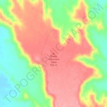 Mapa topográfico Sheep Mountain Table, altitud, relieve